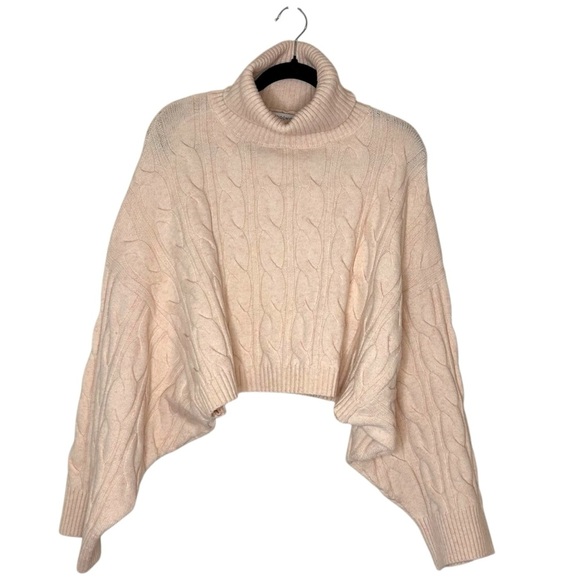 Lili Sidonio Molly Bracken Cable Knit Batwing Turtleneck Sweater- Size M/L - Picture 2 of 9